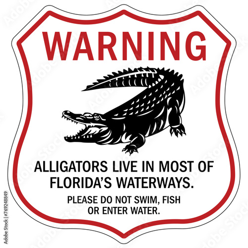 Alligator warning sign alligators live in most of florida's waterways
