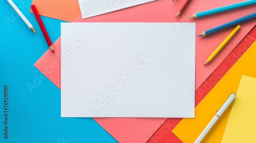 Blank mockup of a colorful and creative poster for a graphic design competition