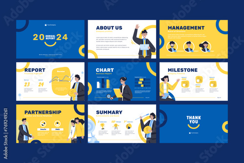 Company annual report business presentation slide template