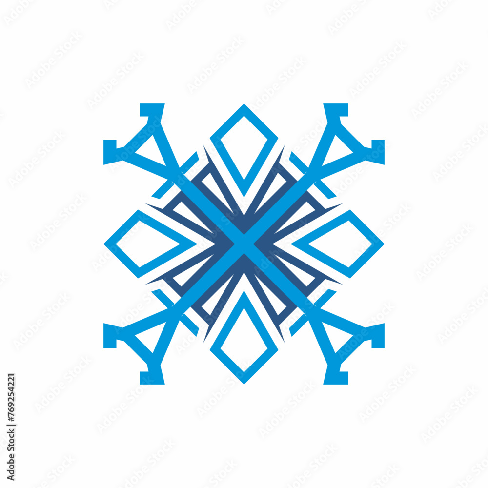 Initial letter X with modern decorations Initial letter X with modern decorations