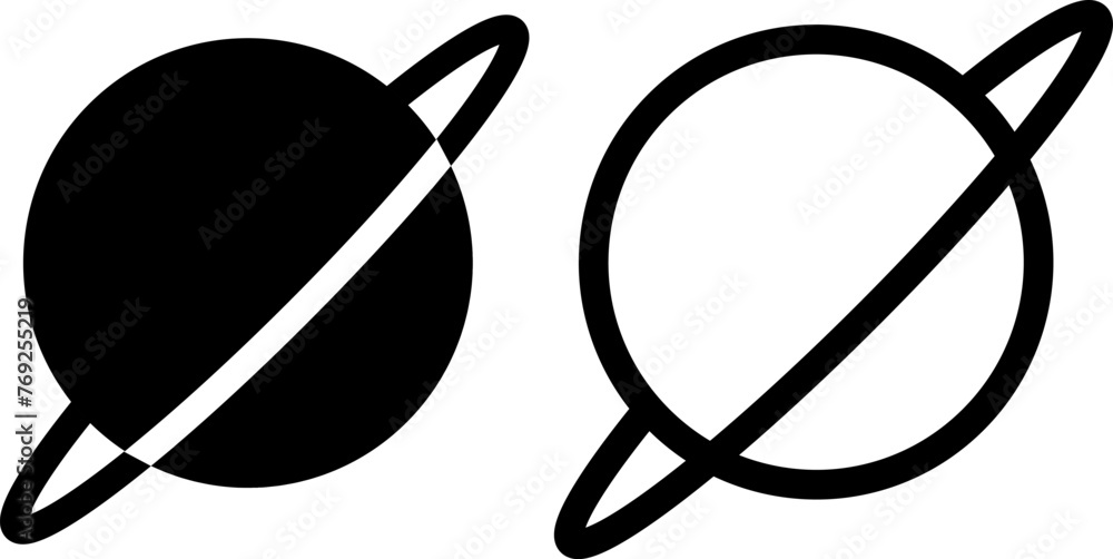 planet icon, sign, or symbol in glyph and line style isolated on transparent background. Vector illustration planet icon, sign, or symbol in glyph and line style isolated on transparent background. Vector illustration