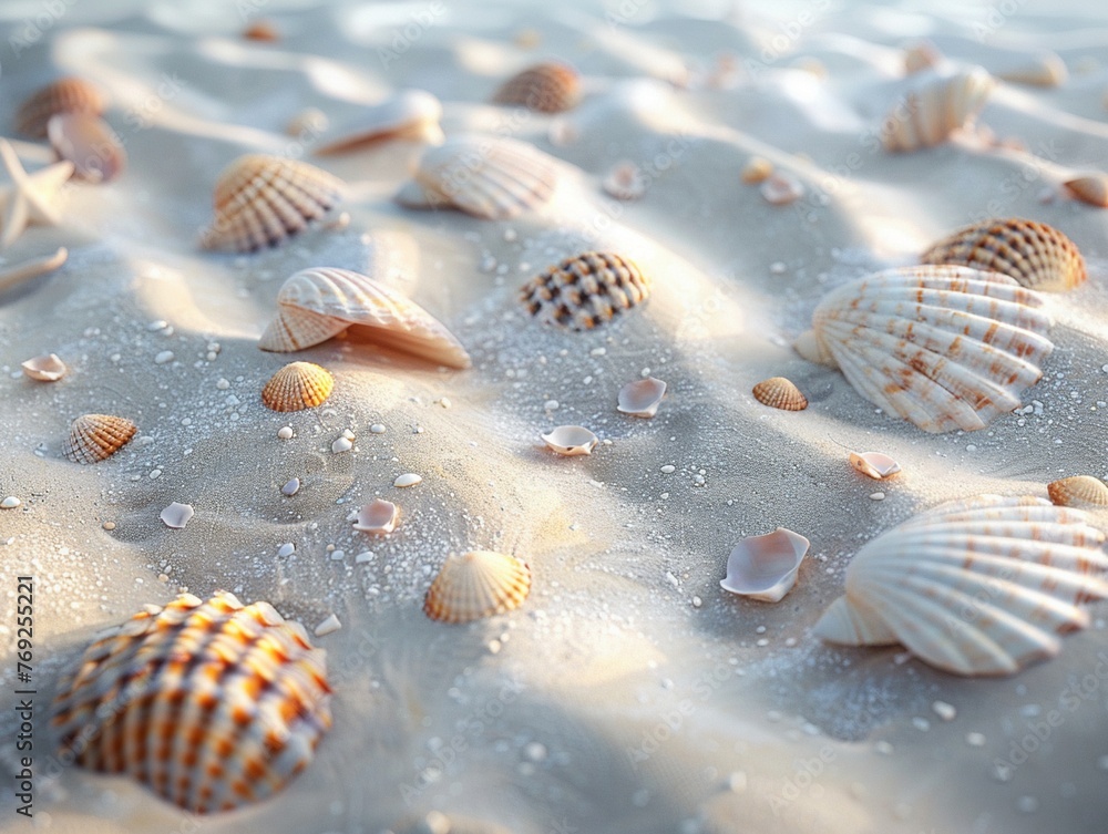 Sand and Seashells Closeup photography of sand grains, beach textures ...