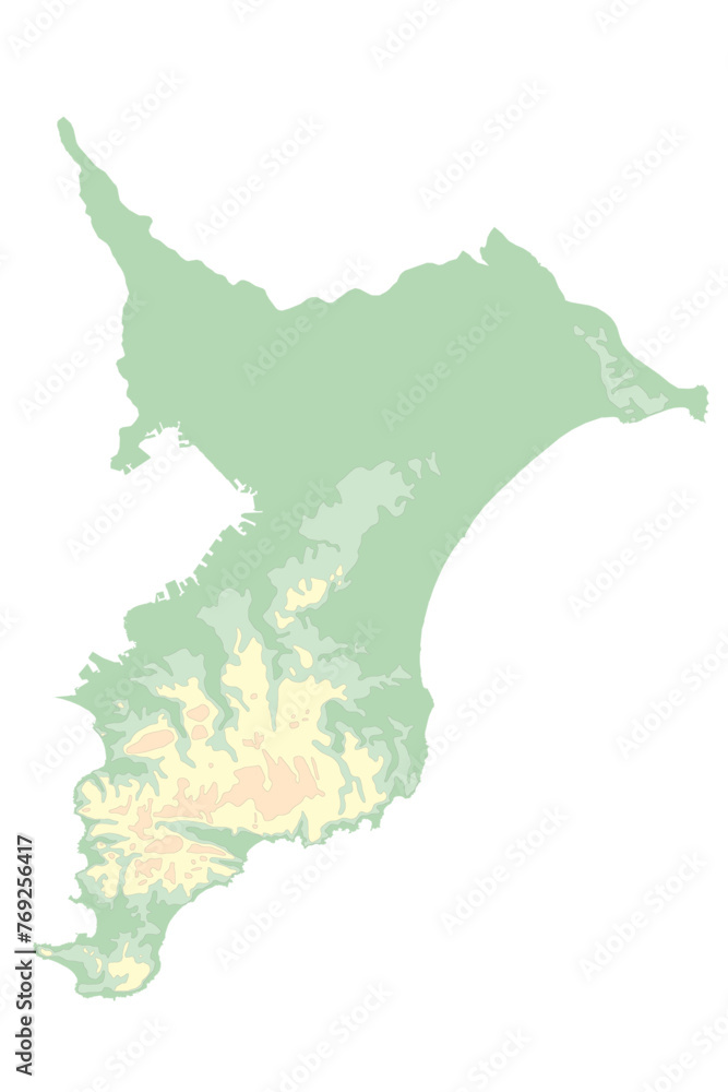 千葉県標高地図 / Chiba elevation map