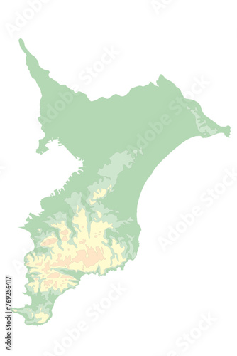 千葉県標高地図 / Chiba elevation map