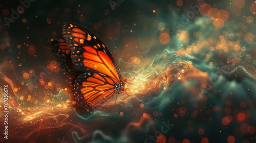 A butterfly emerging from a chrysalis symbolizing the transformative journey towards spiritual enlightenment. © Justlight