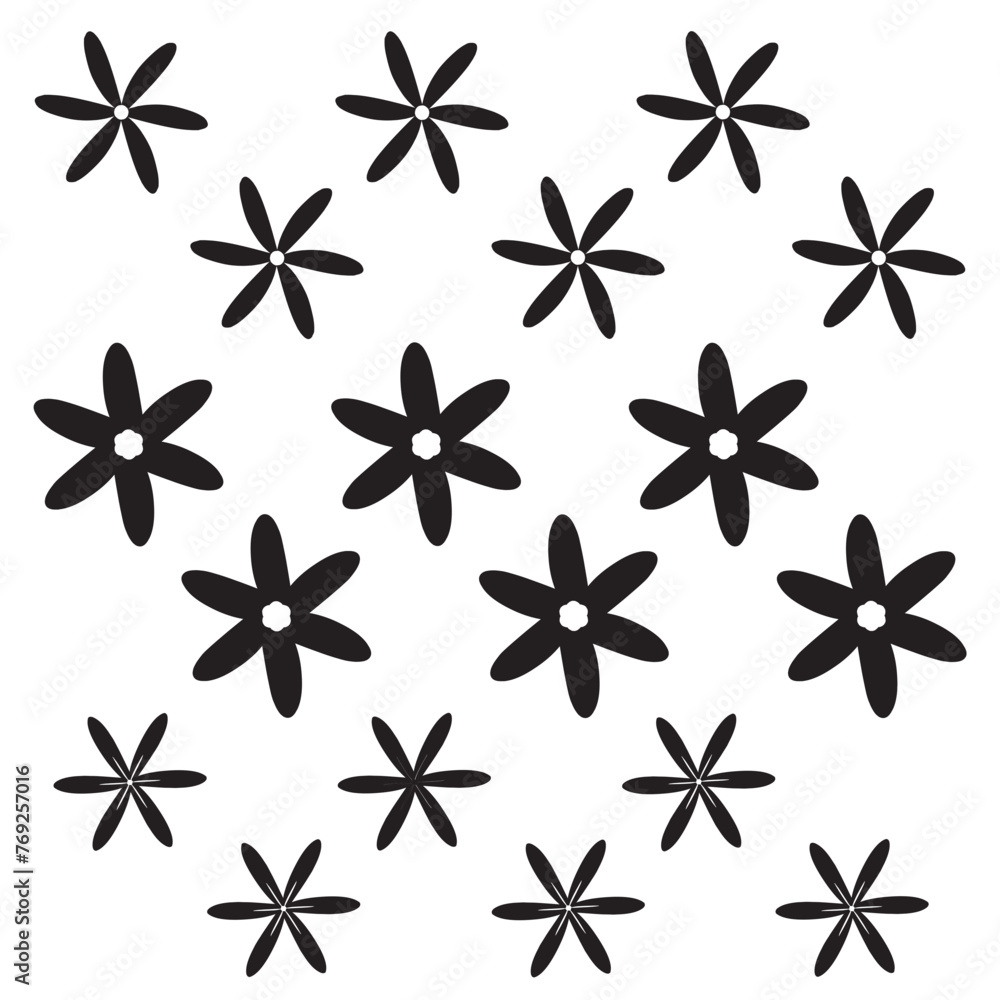 Black color flower shape icon Black color flower shape icon
