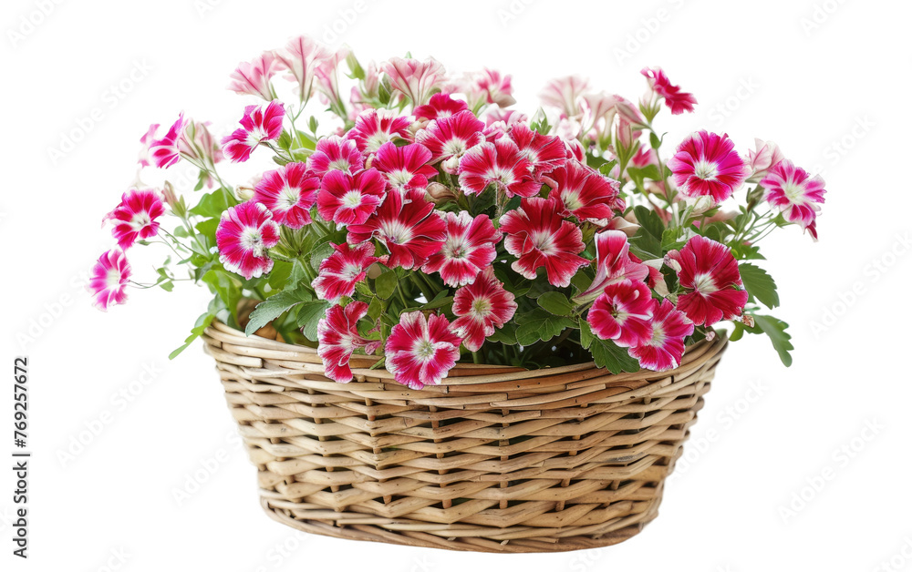 Basket of Sweet Williams isolated on transparent Background