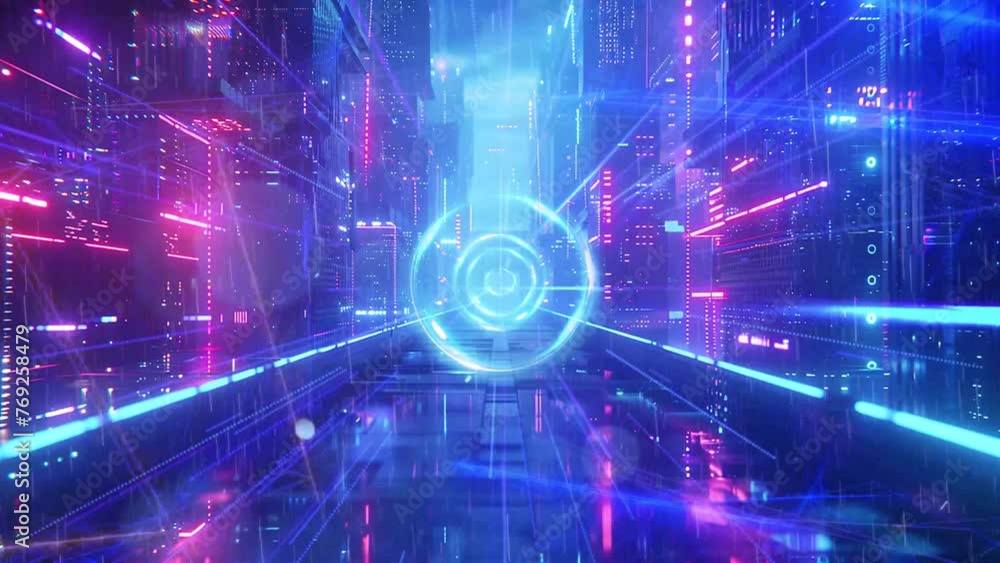 neon strip cyberpunk glowing line background. seamless looping overlay 4k virtual video animation background neon strip cyberpunk glowing line background. seamless looping overlay 4k virtual video animation background