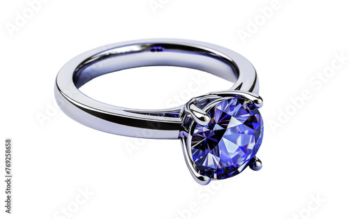 Gleaming Tanzanite Ring isolated on transparent Background