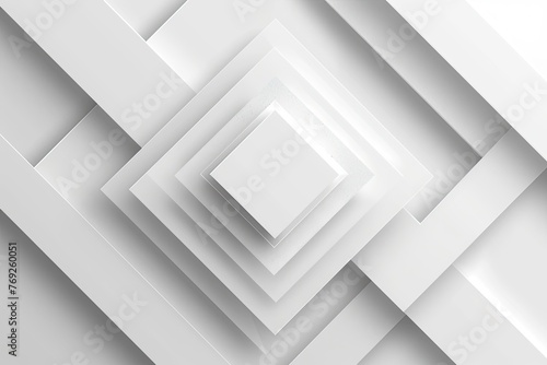 Abstract white and gray gradient geometric square with lighting and shadow background. Modern futuristic wide banner design