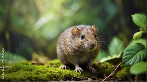 A vole in jungle forest background from Generative AI