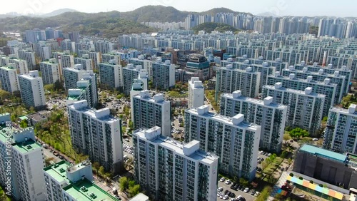 Scenery of an apartment complex in Haan-dong, Gwangmyeong-si, Gyeonggi-do, Korea photo