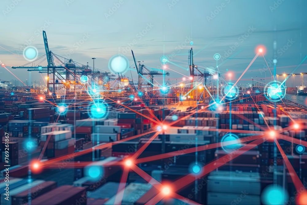 Logistics Technology Abstract Networking Connections Background