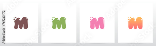 Bite Cookies Cake Letter Initial Logo Design M