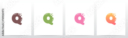 Bite Cookies Cake Letter Initial Logo Design Q