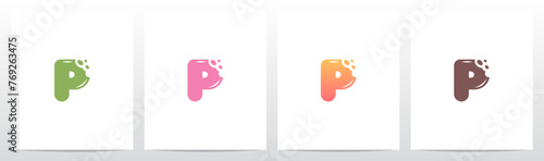 Bite Cookies Cake Letter Initial Logo Design P