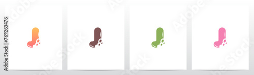 Bite Cookies Cake Letter Initial Logo Design J