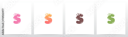 Bite Cookies Cake Letter Initial Logo Design S