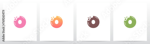 Bite Cookies Cake Letter Initial Logo Design O