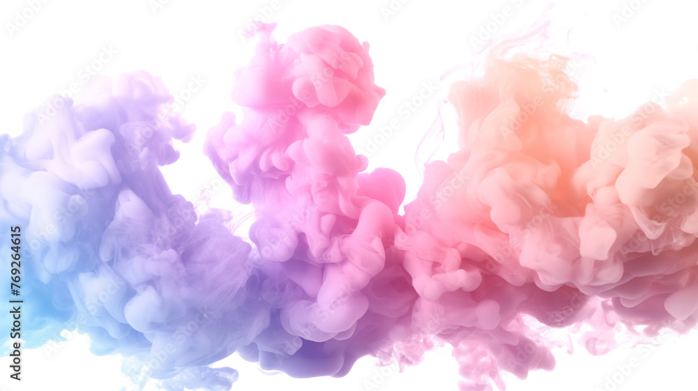 Colorful ink drop in the water exploding splashes on isolated white Colorful ink drop in the water exploding splashes on isolated white