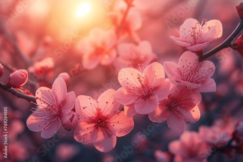 Cherry blossoms in full bloom against a backdrop of warm sunlight, symbolizing spring and renewal © LifeMedia