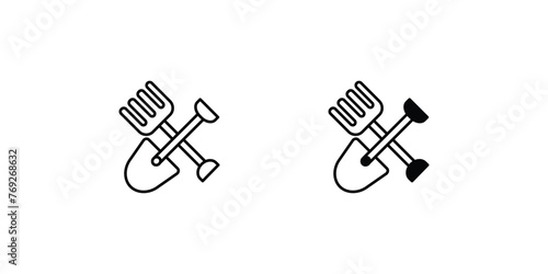 farming tool icon with white background vector stock illustration