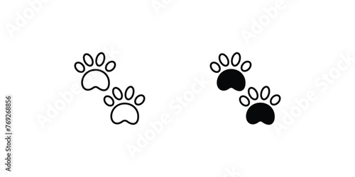 paw icon with white background vector stock illustration
