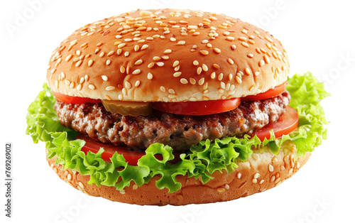 Whopper-sized Hamburger isolated on transparent Background