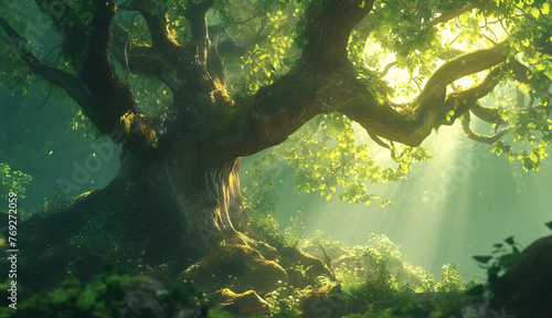 sunlight in the forest-generative aI
