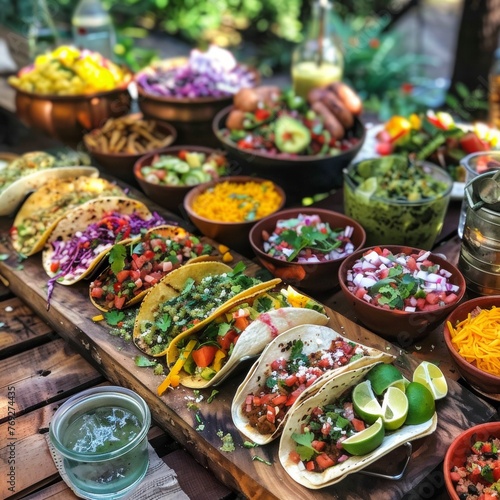 Taco feast under the stars vibrant colors and fresh ingredients
