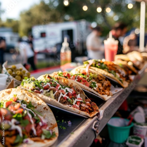 Taco food truck festival variety and vibrancy