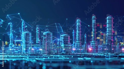 Wallpaper Mural Industrial technology concept. factory automation network. Torontodigital.ca