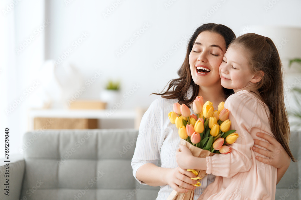 daughter and mom with flowers daughter and mom with flowers