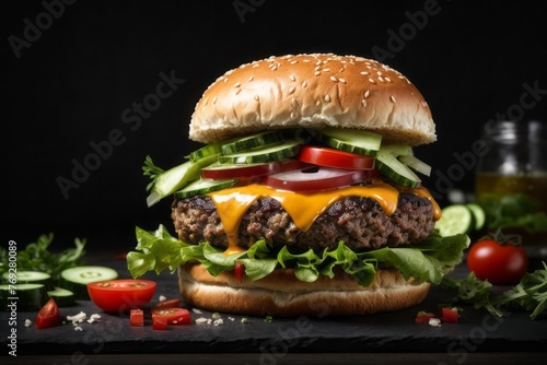 hot hamburger, unhealthy fast food hamburgers