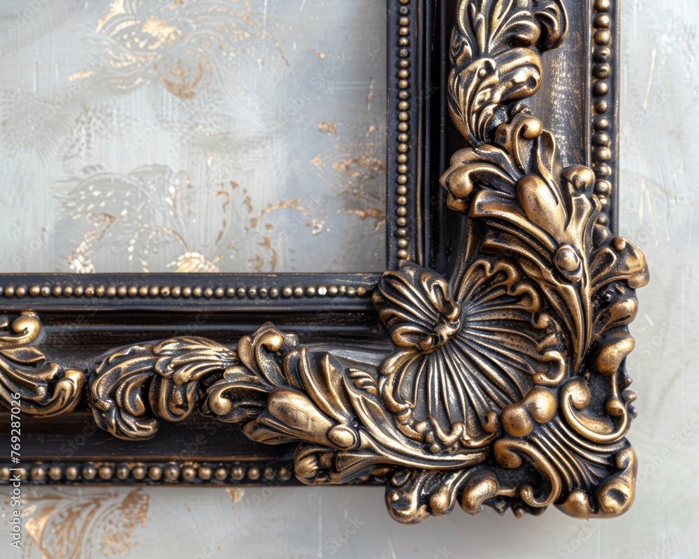 Vintage-inspired rectangle frame, intricate carvings and antique finish, a testament to timeless luxury