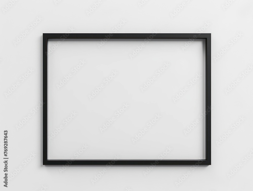 Sleek rectangle frame with a thin black border, epitome of minimalist elegance on white Sleek rectangle frame with a thin black border, epitome of minimalist elegance on white