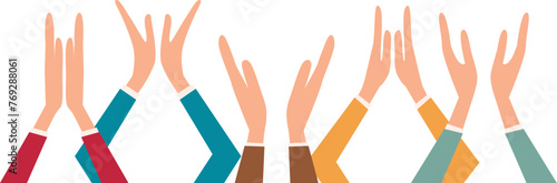 拍手する複数の手