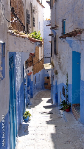 Steps in an alley in the medina in Chefchaouen, Morocco © Angela