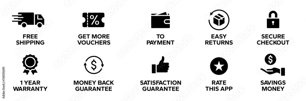 E-commerce and Shopping icons line set. Vector Illustration. E-commerce and Shopping icons line set. Vector Illustration.