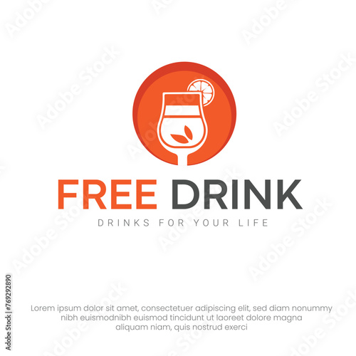 Vector free drinks vector title logo an advertisement template
