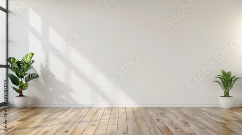 the background of the empty room is white © ellisa_studio