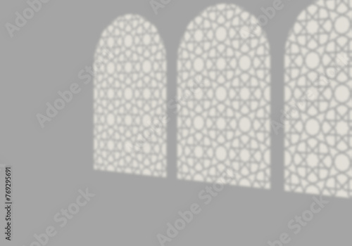 Fotografie Abstract Arabesque shadow background with traditional ornament, ramadan islamic design