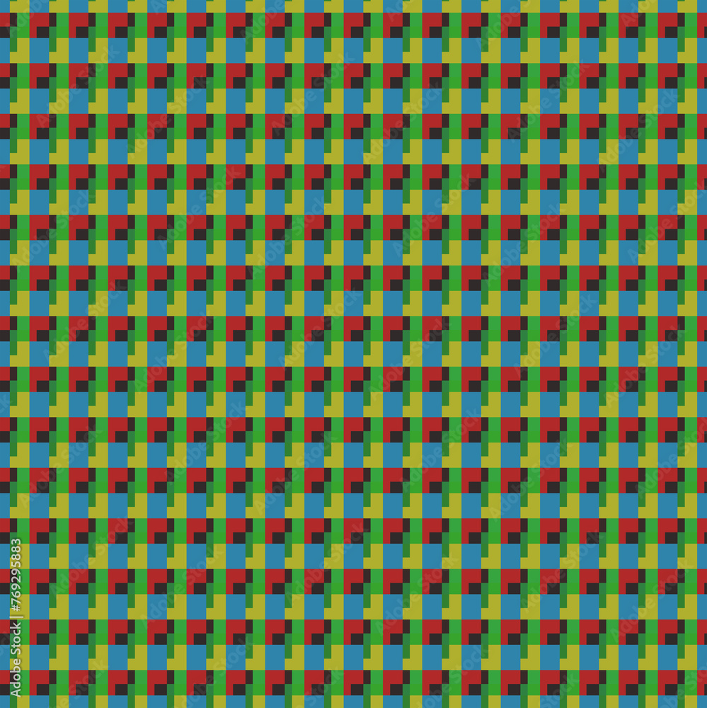 Color Blending Blocks Seamless Repeat Pattern