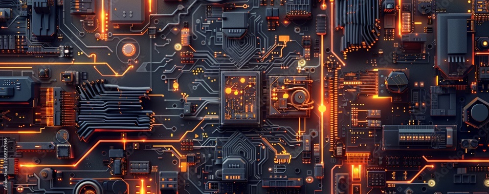 Elaborate circuits with precision engineering and intricate patterns Elaborate circuits with precision engineering and intricate patterns