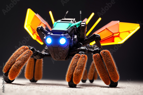 Macro robot like tarantula Sci-fi style wallpaper