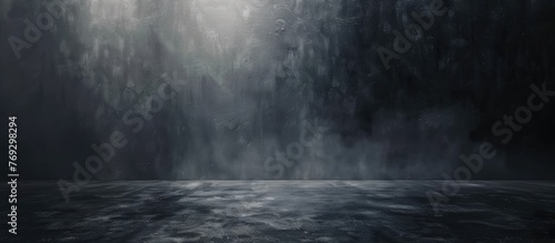 Focus on abstract background with dark grey gradient   studio backdrop in black and gray uniform tones