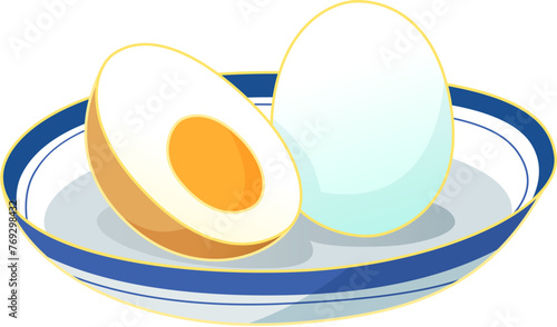 Boiled Eggs in a Plate