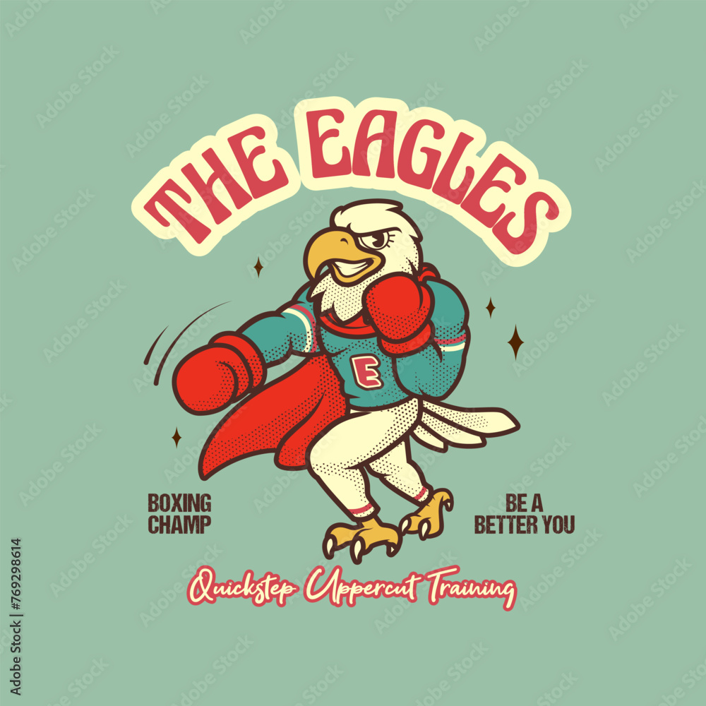 Eagle Boxing Logo Vintage and Retro Mascot