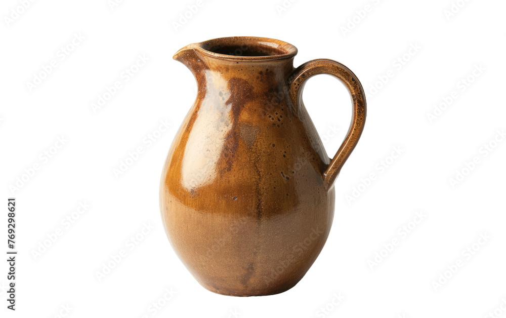 Unique Earthenware Jug isolated on transparent Background