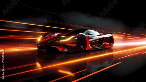 Digital speed car racing at night with light abstract graphic poster web page PPT background © jinzhen